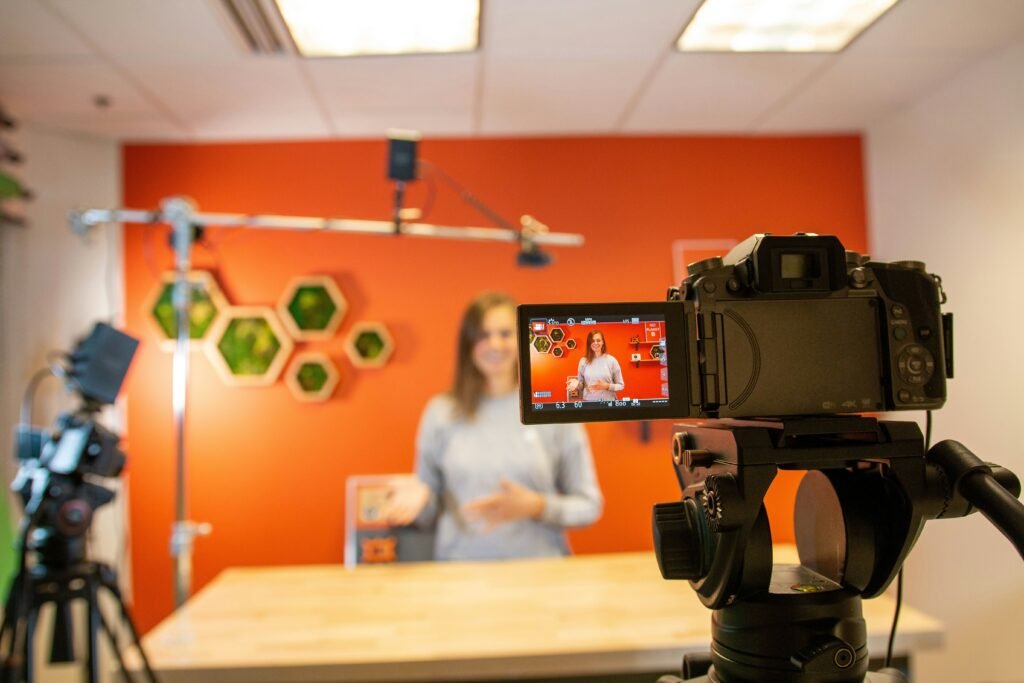 Photographer studio with camera equipment