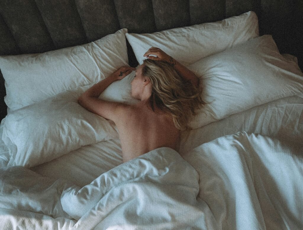 person sleeping bed peaceful night